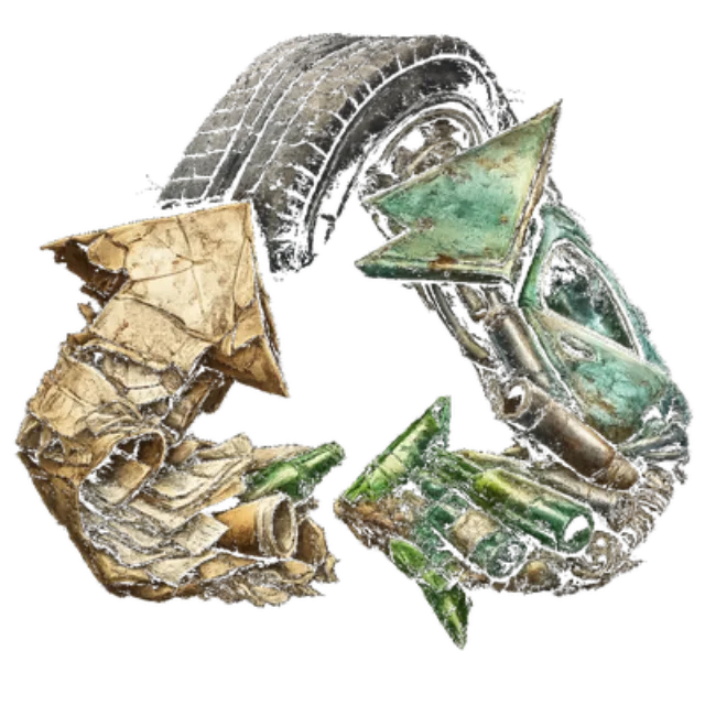 Recycling - Rubber, Metal, Paper